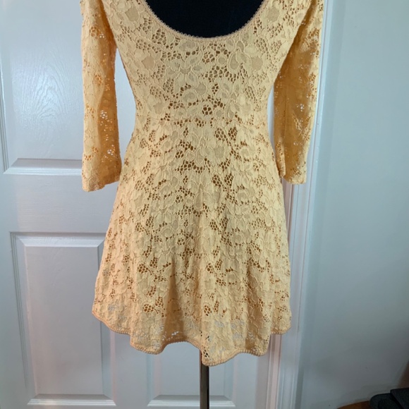 Free People Creamsicle Lace Boho Mini Dress Size Small - Picture 6 of 9